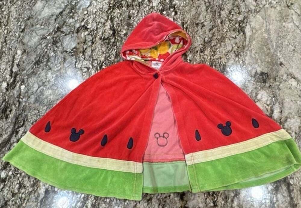 Disney Store Mickey Mouse Watermelon Hooded Beach Towel Poncho